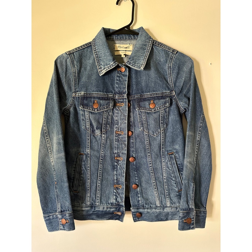 Madewell Classic Jean Jacket Womens XS Medium Indigo Blue Denim 100% Cotton